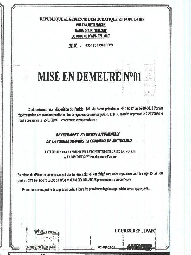 Mise en demeure