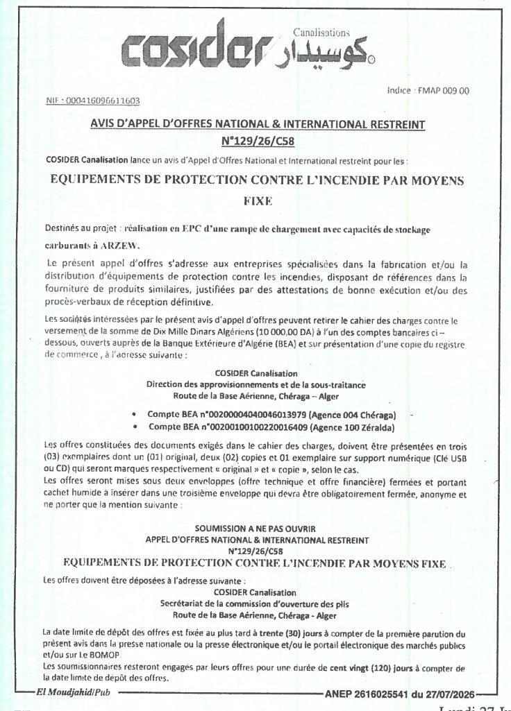 Équipements de protection contre l'incendie par moyens fixe