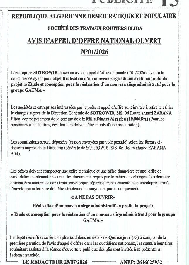 Réalisation d'un nouveau siège administratif pour le groupe GATMA