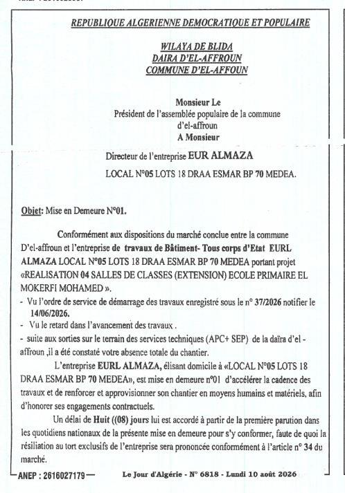 Mise en demeure