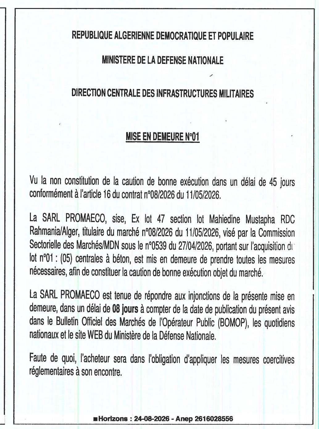 Mise en demeure