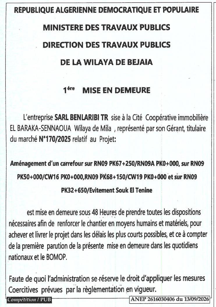 Mise en demeure