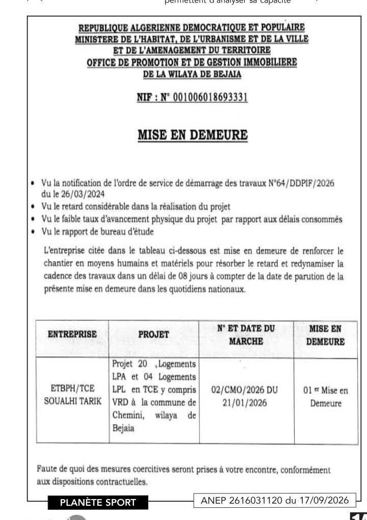 Mise en demeure