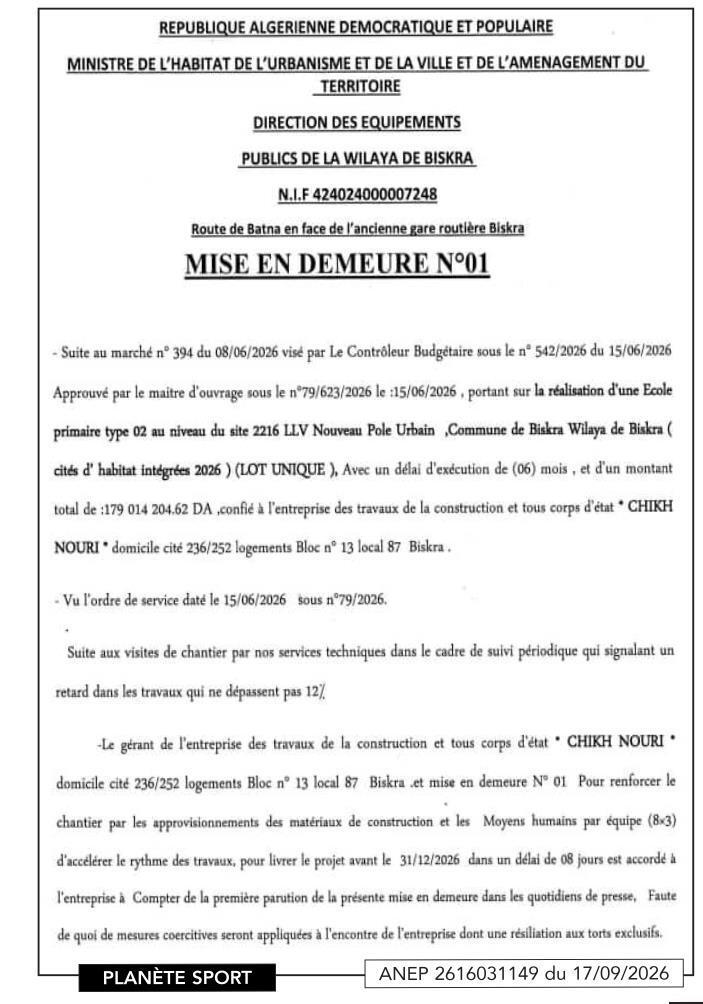 Mise en demeure