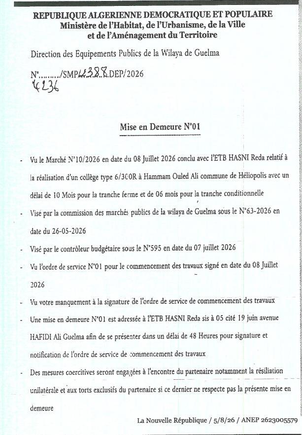 Mise en demeure