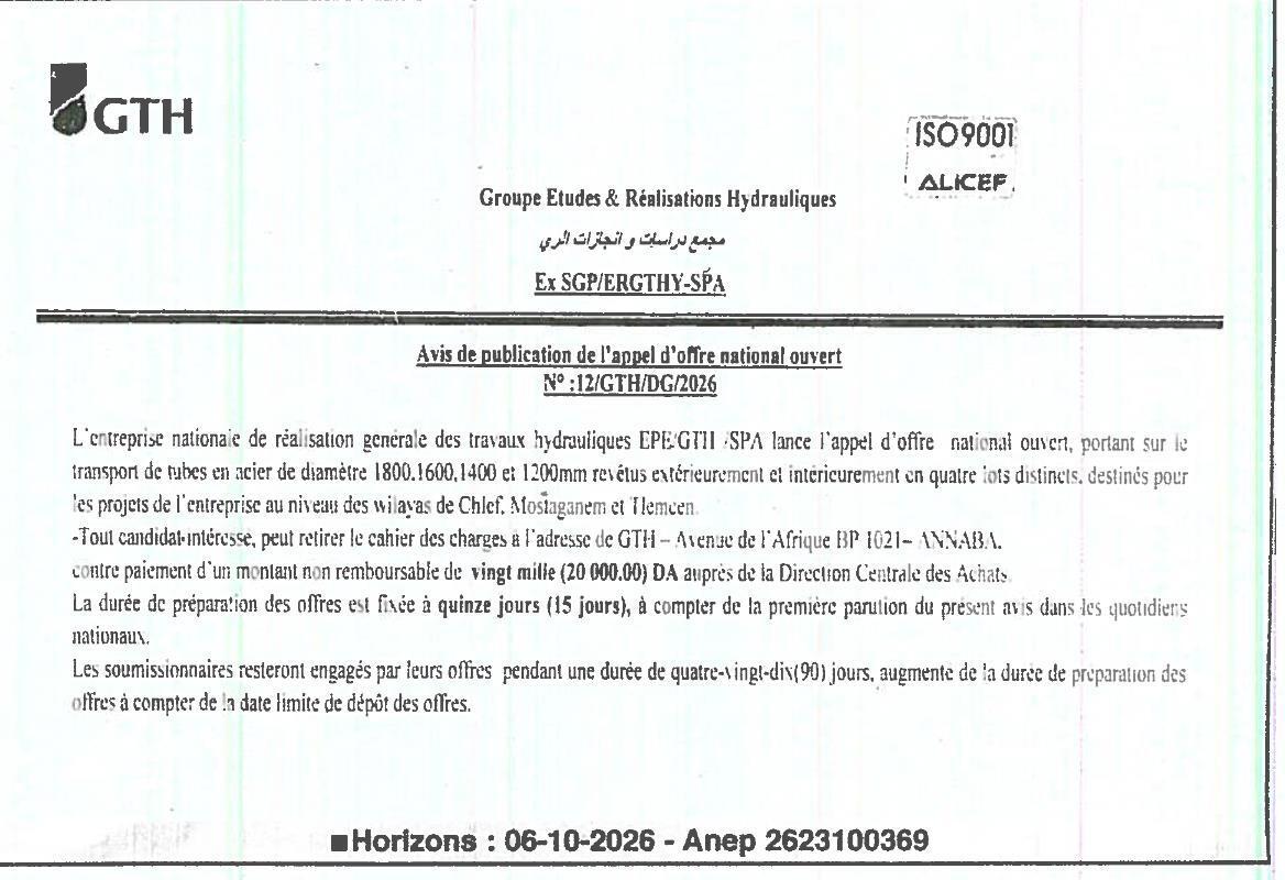 Transport de tubes en acier pour projets hydrauliques (lots distincts)