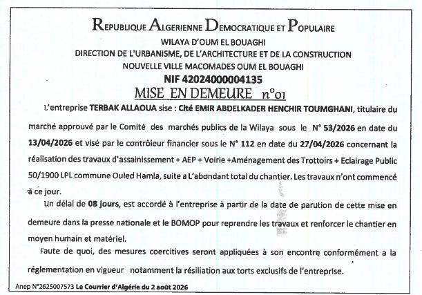 Mise en demeure n°01