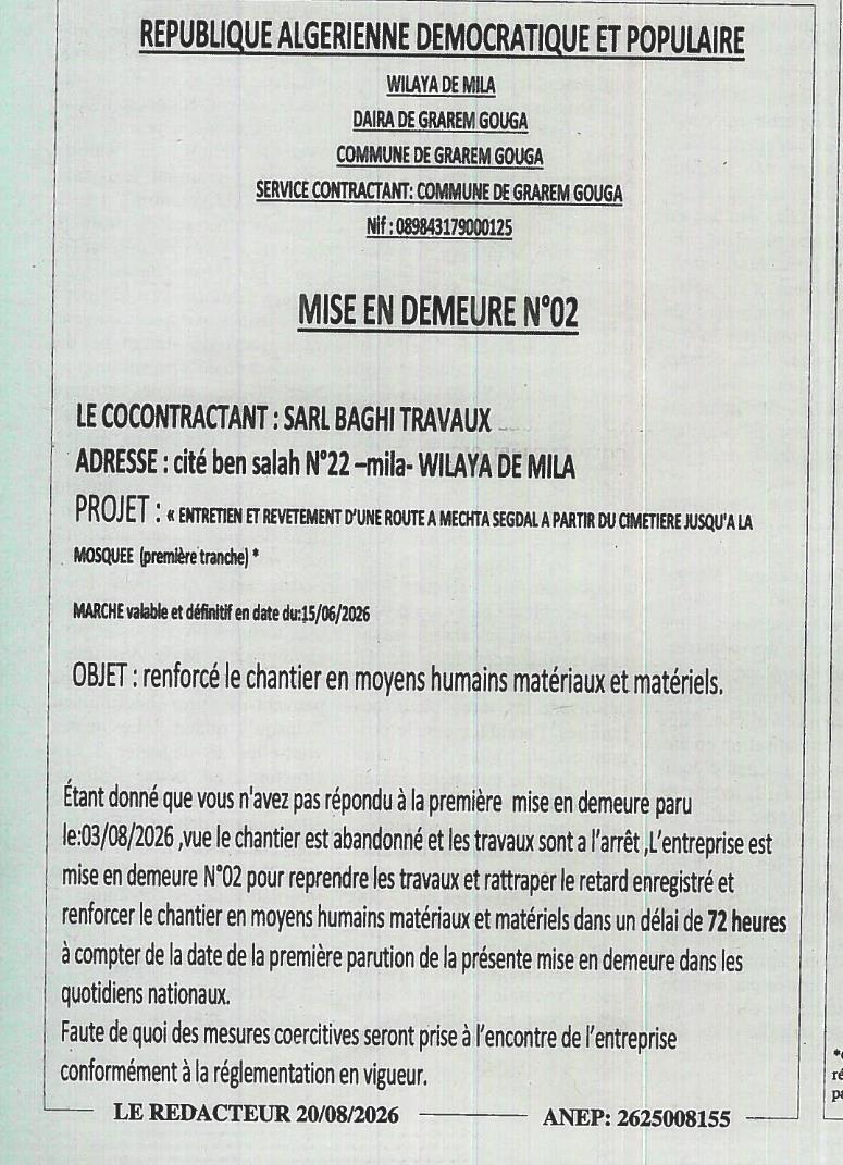 Mise en demeure
