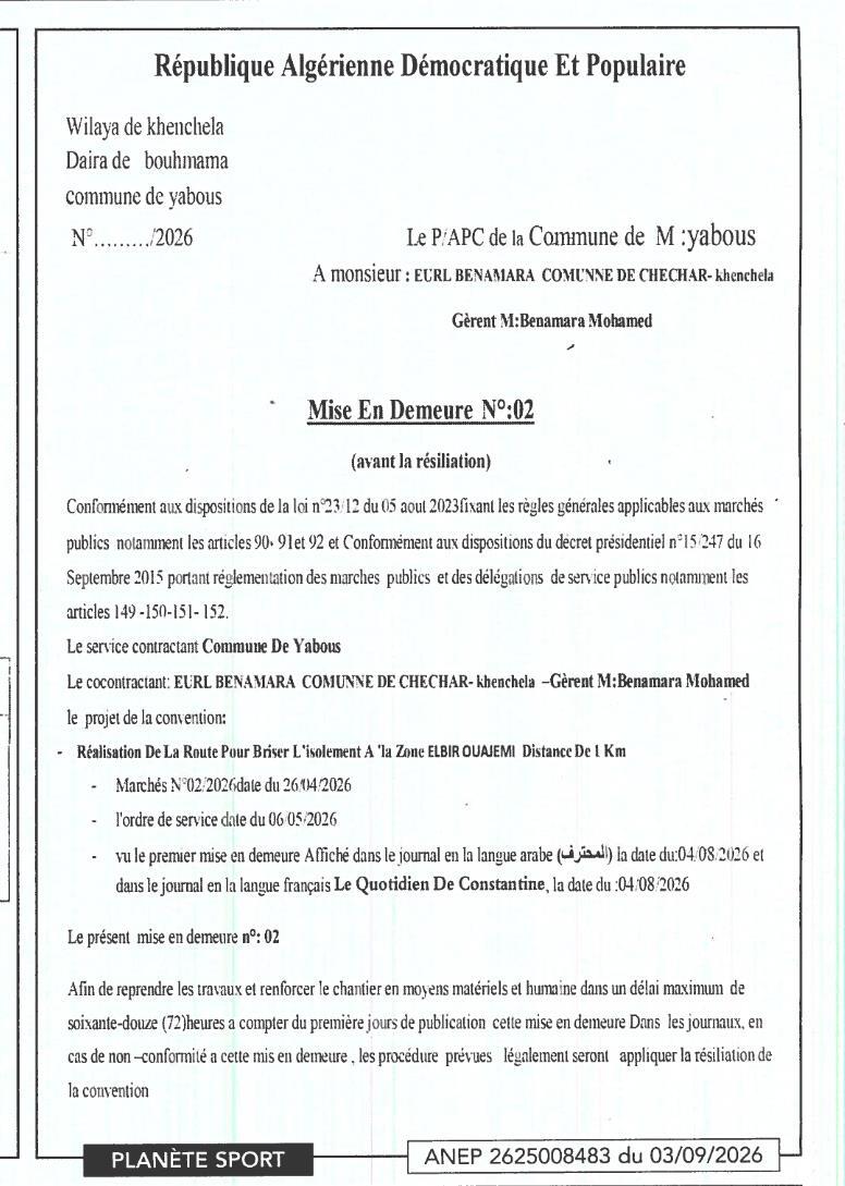 Mise en demeure