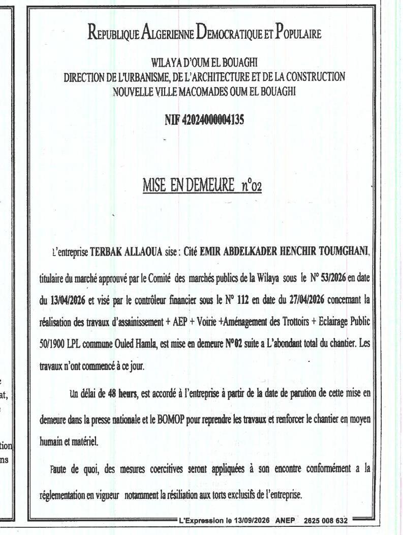Mise en demeure