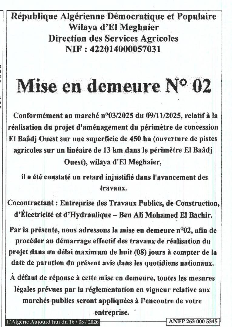 Mise en demeure N° 02