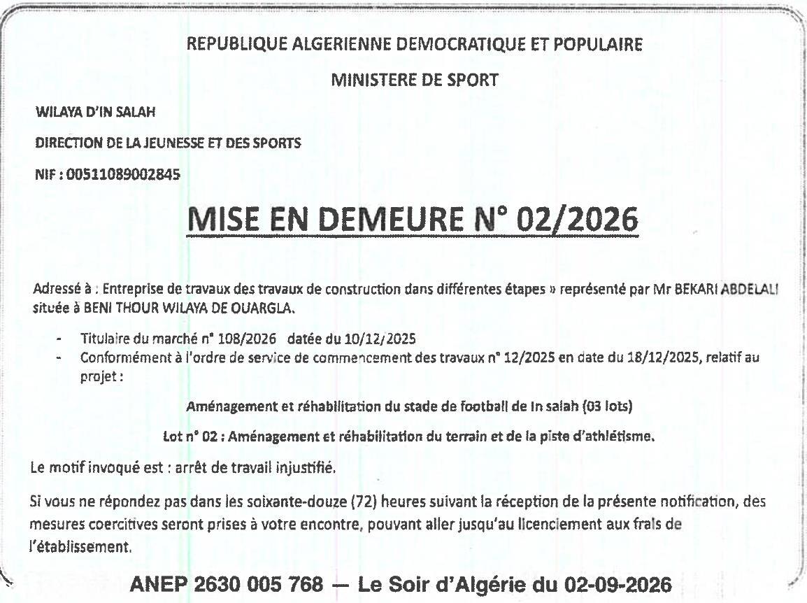Mise en demeure